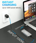 USB C Hub, Abask 8-in-1 USB C Adapter with 4K DisplayPort, Gigabit Ethernet, 3 USB 3.0 Ports, SD/TF Card Slots, 100W PD Charging Port, USB-C Hub for MacBook Pro Air, Dell XPS and More Type C Devices