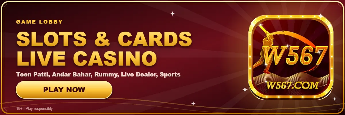 W567 slots, cards and live casino games